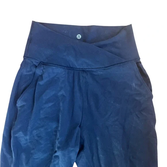 Lululemon Sun Salutation Foldover Waist Black High-Waisted Athletic Pants - Picture 7 of 10